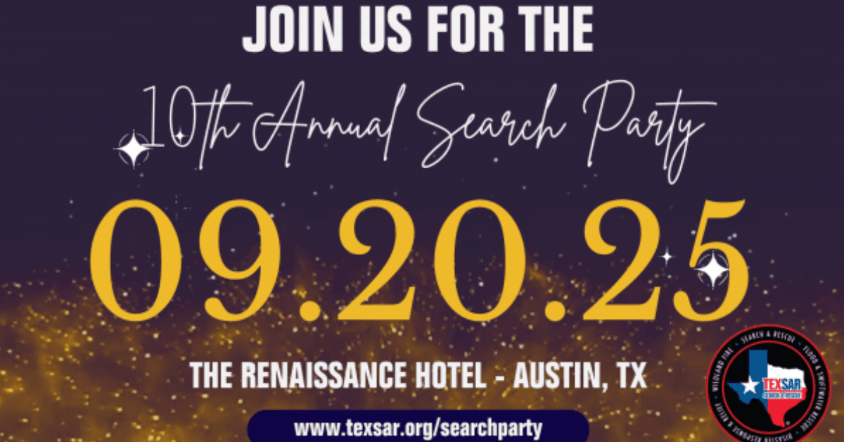 TEXSAR's 10th Annual Search Party to Fund Critical Rescue Operations Following Hill Country Floods