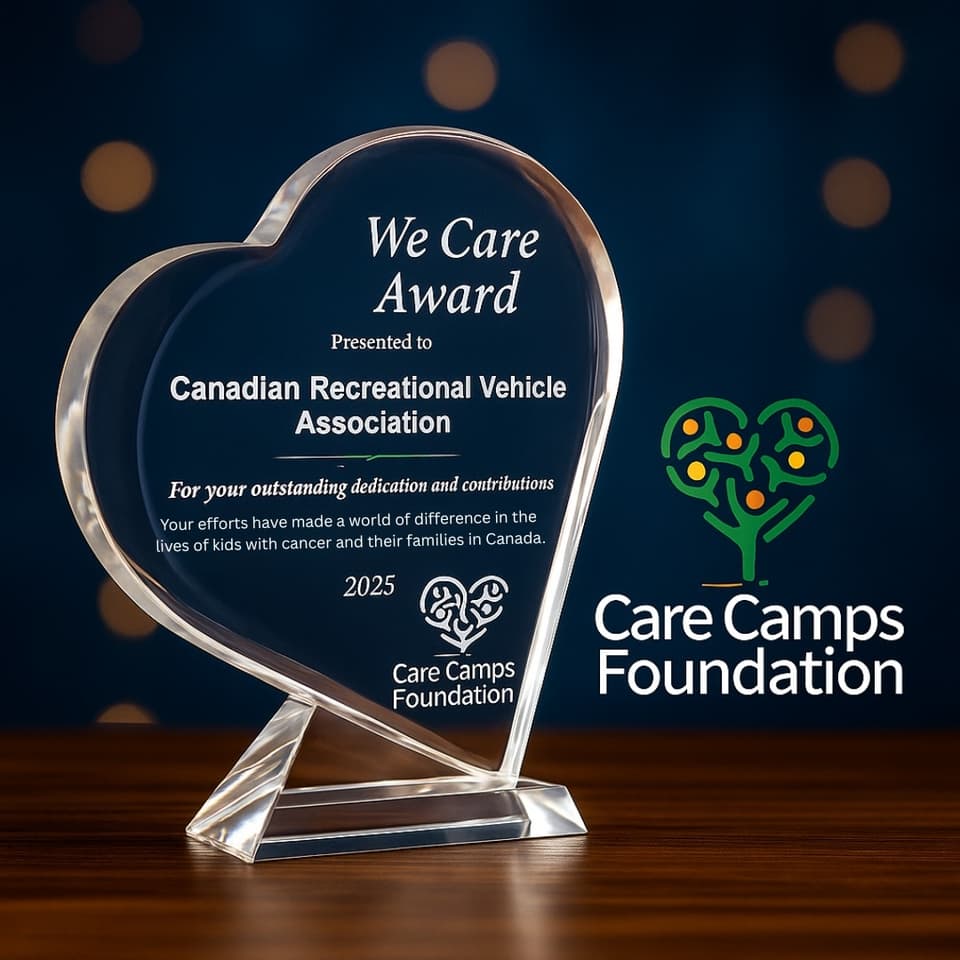 Canadian Recreational Vehicle Association Receives We Care Award for National Support of Pediatric Oncology Camps
