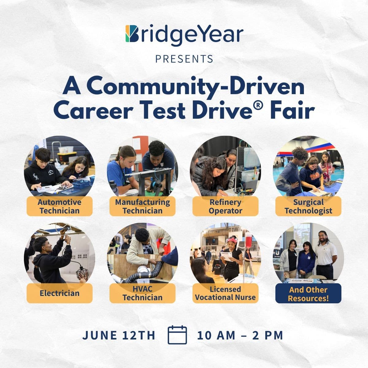 BridgeYear Hosts Free Community Career Test Drive® Fair in Houston on June 12