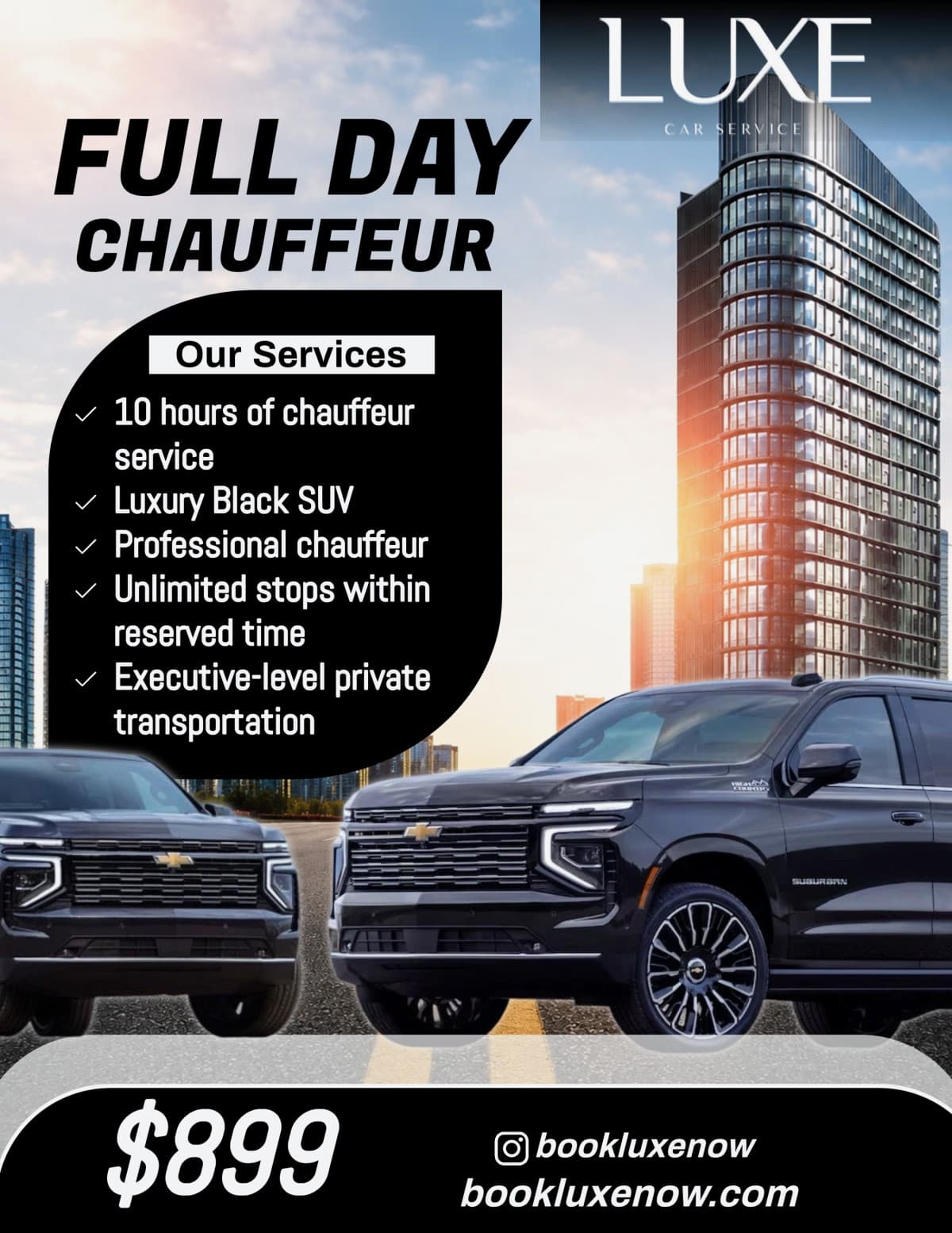 Luxe Car Service Launches $899 Flat-Rate 10-Hour Chauffeur Package for Corporate Travel in Massachusetts