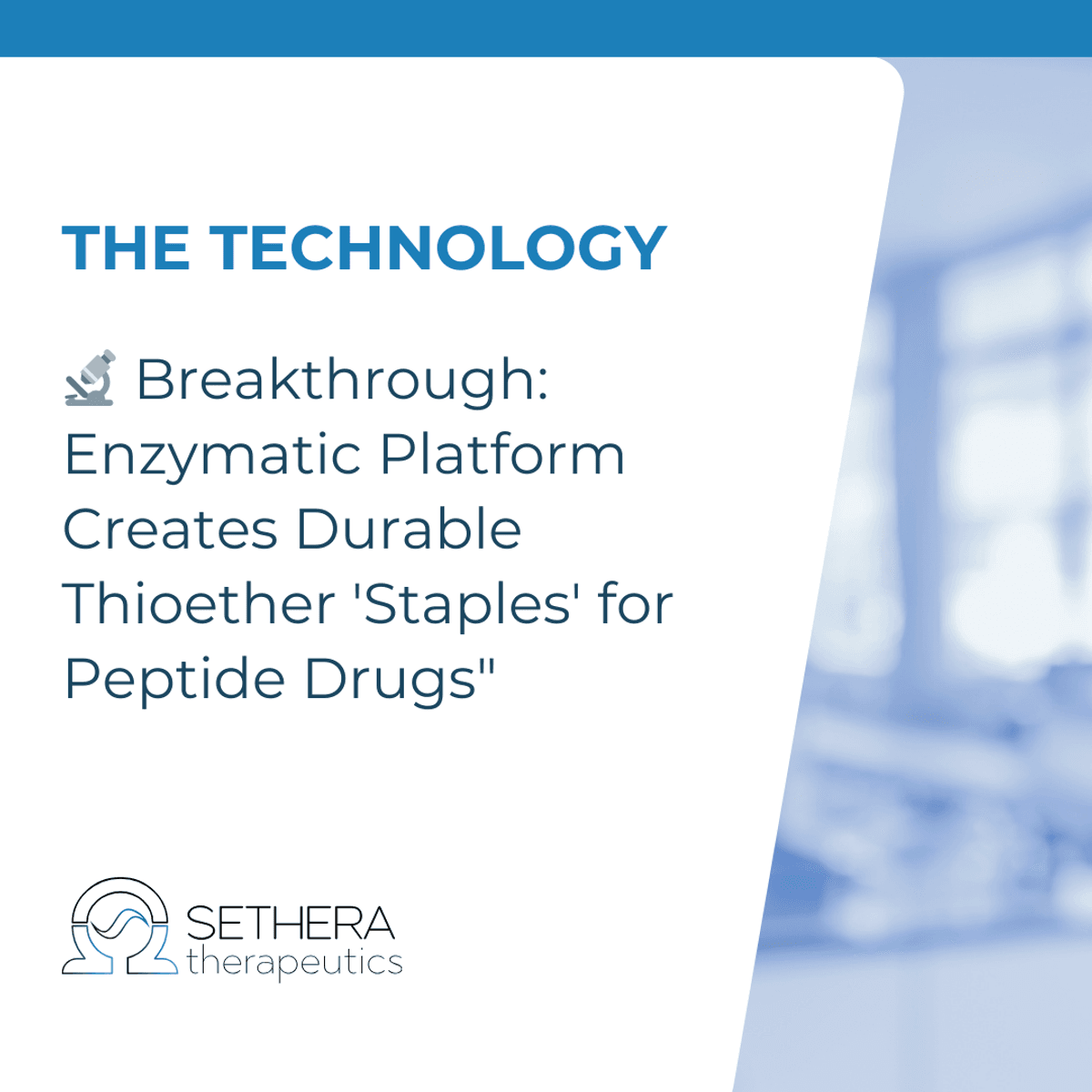 Sethera Therapeutics Announces Enzymatic Platform for Advanced Peptide Drug Development