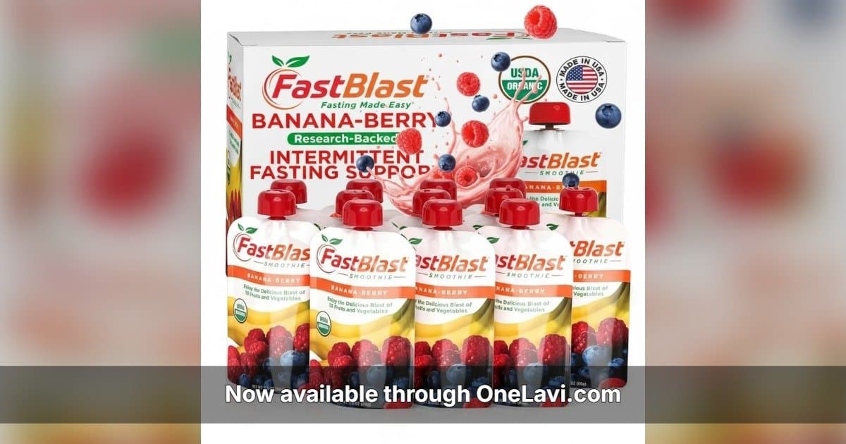 FastBlast USDA Organic Banana Berry Smoothie Pouches Now Available on OneLavi