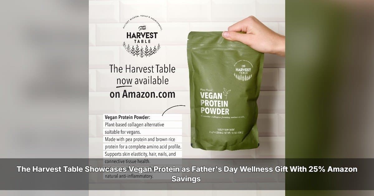 The Harvest Table Offers 25% Off Vegan Protein on Amazon for Father’s Day, Promoting Wellness-Focused Gifting
