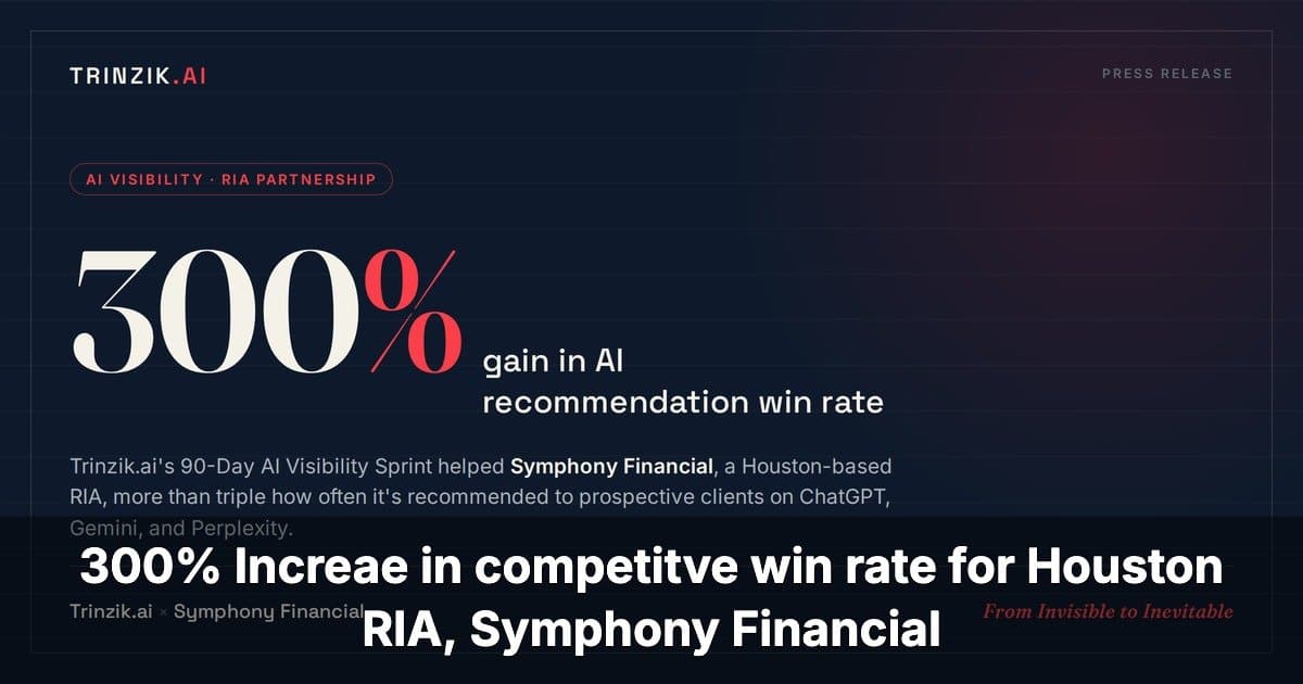 Trinzik.ai and Symphony Financial Partnership Yields 300% Boost in AI Recommendations