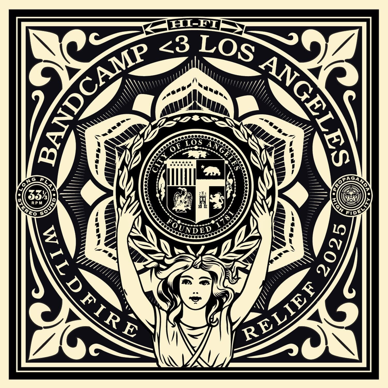 Shepard Fairey Partners with Bandcamp to Support LA Wildfire Relief Through Art