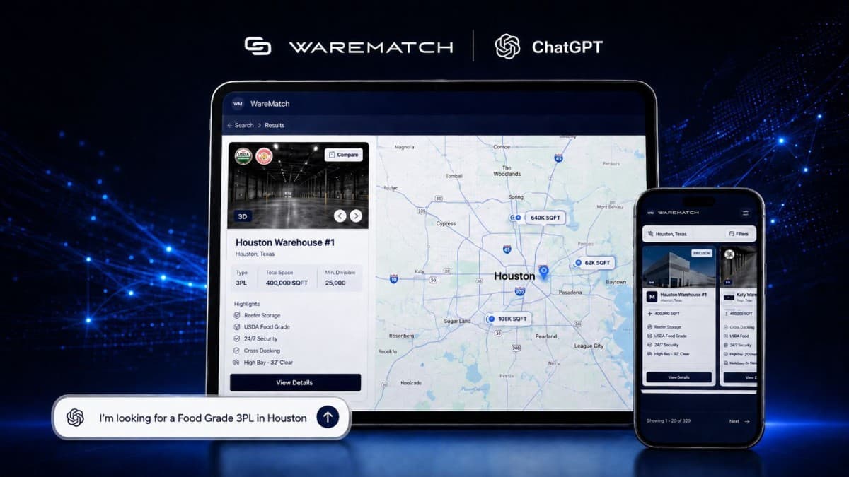 WareMatch Launches on ChatGPT App Store, Enabling Natural Language 3PL Discovery