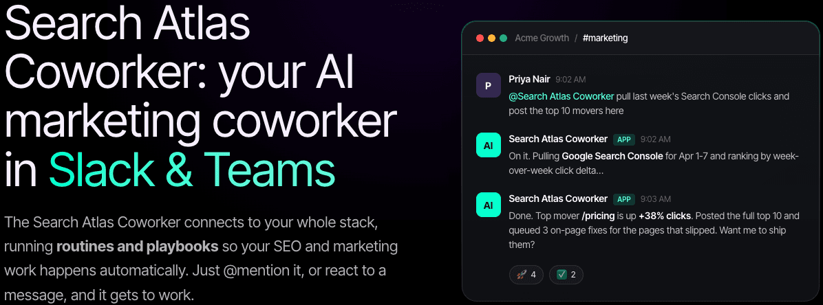 Search Atlas Launches Slack Integration for Coworker, Fixes Scheduling Bug