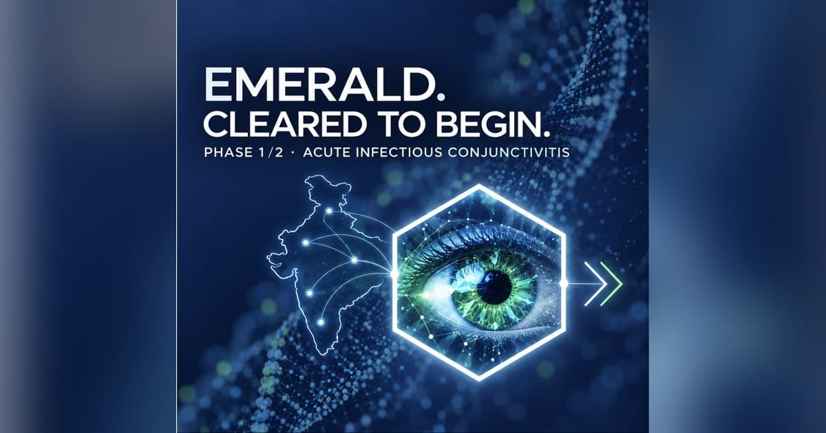Okogen Gains CDSCO Authorization to Launch EMERALD Phase 1/2 Trial of Treyegen for Acute Infectious Conjunctivitis