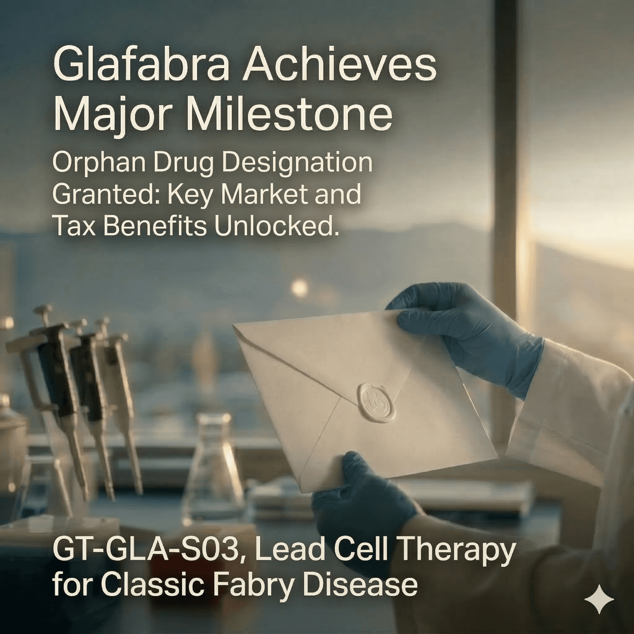 Glafabra Therapeutics Receives FDA Orphan Drug Designation for GT-GLA-S03, Advancing a Redosable Cell Therapy for Fabry Disease