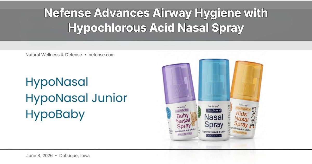 Nefense Launches Age-Specific Hypochlorous Acid Nasal Spray Line for Airway Health